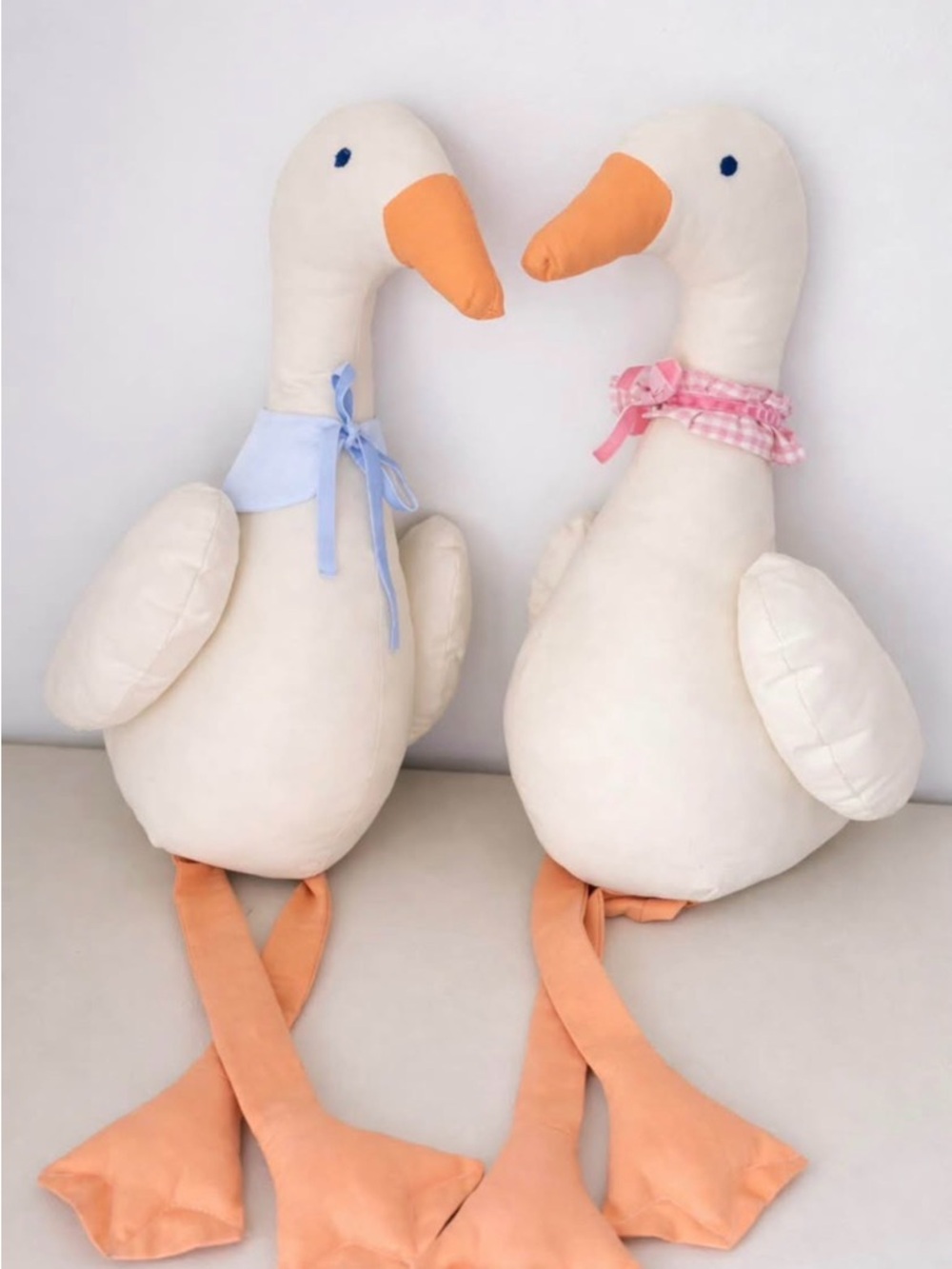 Plush White Goose Toy with Orange Beak & Feet - Made-to-order